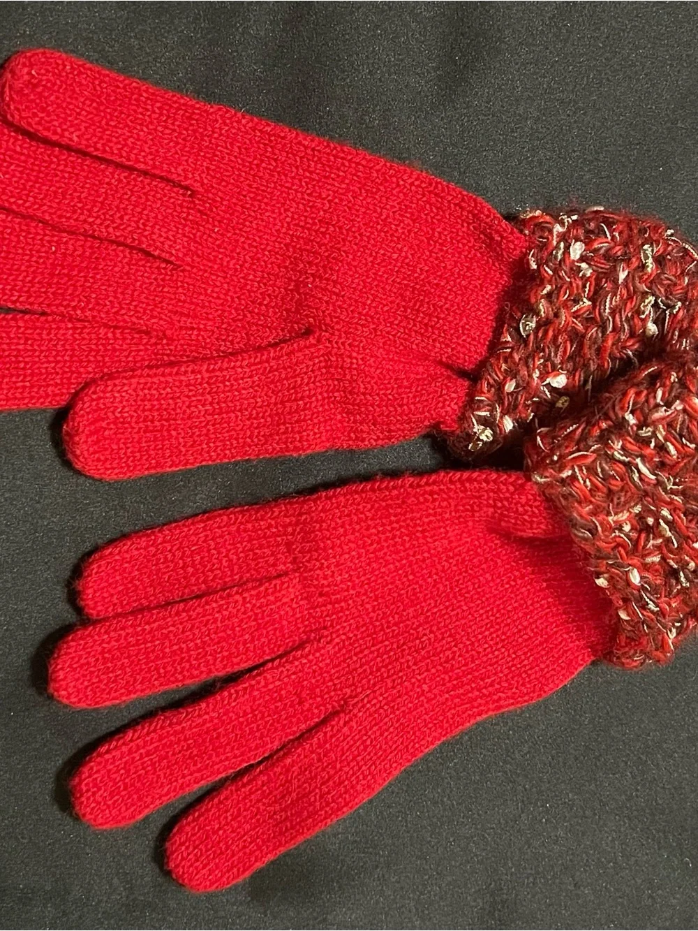 UNBRANDED Red Festive Knit Gloves